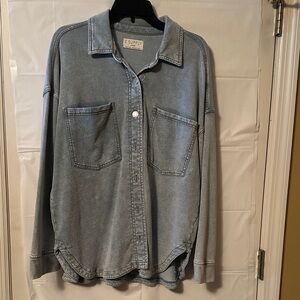 Z Supply Washed Denim Button-Up Shirt